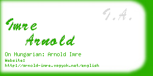 imre arnold business card